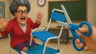 Scary teacher 3D chapter 1 level 10 gameplay video 🤯🧐prank chair cutting #scary teacher # gameplay