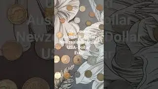 World Currency Coins Collection Pound Euro Dollar rupee peso #money