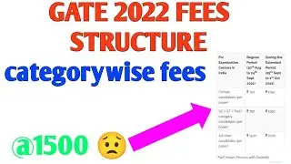 gate 2022 exam fee structure// Exam fees how much ??// 🤔🙄