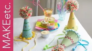 DIY How to make a pom pom party hat - Craft idea for kids' parties