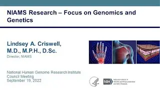NIAMS Research – Focus on Genomics and Genetics - Lindsey Criswell Lindsey