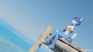 Krystal Fox in beach day