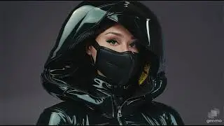 Black long down puffy coat with a hood. Moncler long down jacket.  Длинный пуховик Moncler.