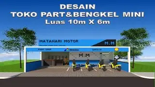 DESAIN BENGKEL MOTOR KECIL DAN TOKO PART MOTOR