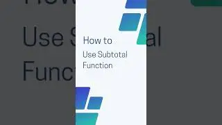 How to use Subtotal formula in excel 
