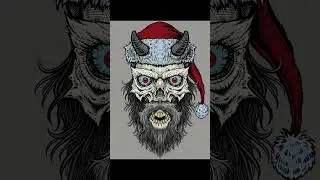 evil santa skull #drawing  #christmas #santaclaus #deathmetal #workinprogress #digitalpainting