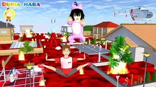 Giant 2-Color Lava Water Chases Baby Celine 😱 | Flood Turns to Water 🌊 Turns to Lava 🔥 | Sakura S...