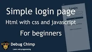 Simple login page in html with css and javascript for beginners - Learn html, css and javascript