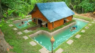We Complete 29Day Buushcraft Building Mud Rood Shelter Underground Around Pools