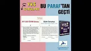 2021 YKS soruları bu #Paraf'tan geçti. prf yayınları