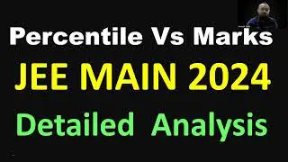 Percentile vs Marks || jee mains 2024 || jee mains analysis || jee main marks vs percentile 2024