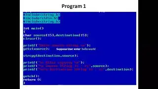 Program to copy a strings using strcpy() Function