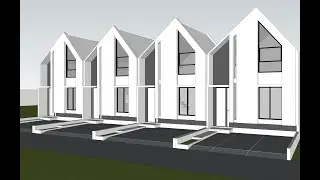 TUTORIAL BIKIN MODEL DESAIN RUMAH SCANDINAVIAN KAVLING 5X12 #sketchup #3dmodeling #fypシ #shorts