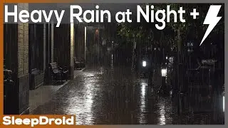 Fall Asleep Fast 🌧️ Rain and Thunder Sounds for Sleeping ~ Night Rain in the City ~ No Traffic