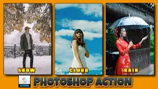 1-Click Rain, Snow & Cloud Effect in Photoshop | Photoshop Action Tutorial (Step-by-Step)