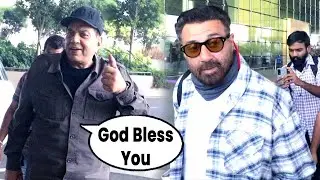 Dharmendra With Son Sunny Deol Spotted At Airport