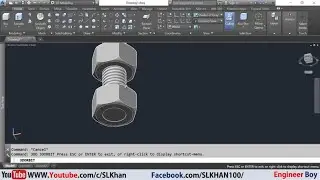 Modeling nut and bolt in AutoCAD | Engineer boy