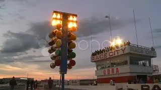 Motorsports, Drag Racing, Christmas Tree Lights Pro Lights. Stock Footage