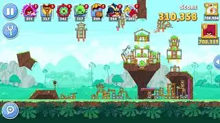 Angry Birds Friends Level 8 Tournament 949 three stars NO POWER-UP walkthrough 2021-07-10