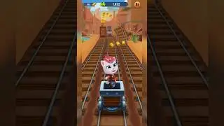 Talking Tom Gold Run 😍 Cowboy Angela Ride Train #shorts #talkingtom