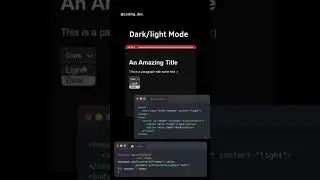 An easy way to change darklight mode using HTML and JS