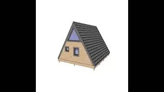 Модель дома в стиле Aframe, 6 на 6, в SketchUp