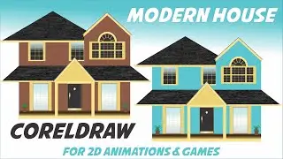 CorelDraw Tutorial - Modern House | How to Draw 2D Props & Game Assets for Beginners