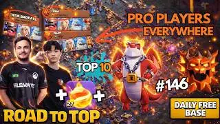 ATTACKING PRO PLAYERS Near TOP 10 🔥 | FREE TH18 BASE LINK | Daily Ranked Attacks #146