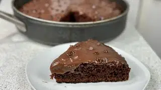 No Oven, 2x faster👩🏻‍🍳 Incredibly delicious fluffy skillet chocolate cake🍫