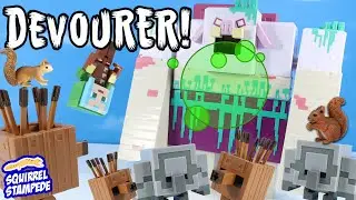 Minecraft Legends GIANT sized Mattel Figure Devourer Boss vs Ranger and Golems Review