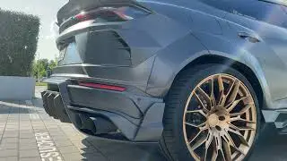Lamborghini Urus 2021 KEYVANY KEYRUS widebody in Carbon / Gold wrapped in basalt matte satin