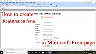Microsoft FrontPage :: How to create Registration Form || Nepali Language