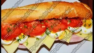 Rezept / Rezepte: Schinken Käse Baguette | Croque