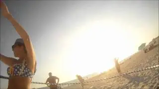 Hoola Monster Beach hooping.