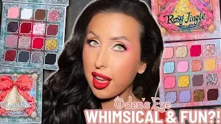 NEW Oden’s Eye Holiday Palette 2024! 2 Looks, Swatches, & Comparisons Silvery Bliss & Rosy Jingle