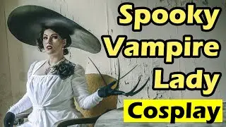 How to sew a dress for a Lady Dimitrescu cosplay and craft claws, fangs and a big hat - Tutorial