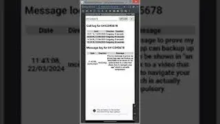 Using Phone Logs app to backup SMS and phone call history for a chosen number, also restores calls.