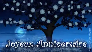 JOYEUX ANNIVERSAIRE - Jolie carte virtuelle - arbre bleu