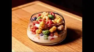 asmr glass menu breakfast