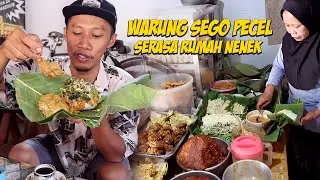Sarapan Nasi Pecel Godong Jati Sajian Mewah ala rumah nenek di pedesaan!