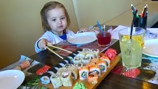 Katy  in sushi restaurant