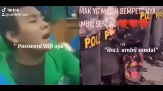 Moment lucu saat demo omnibuslaw