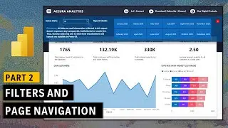 Flat Design UI in Power BI Report | Filters and Page Navigation