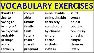 ENGLISH VOCABULARY EXERCISES. VOCABULARY WORDS ENGLISH LEARN WITH MEANING. ENGLISH WORDS