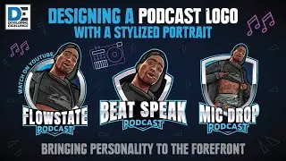 How to Design a Podcast Logo with a Stylized Portrait