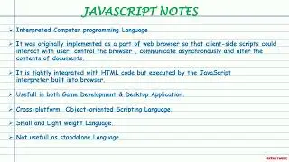 JavaScript Notes | Features