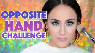 FULL FACE USING ONLY THE OPPOSITE HAND MAKEUP CHALLENGE | DEUTSCH | Hatice Schmidt