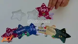 ESTRELA ACRÍLICA NATALINA para FOTO ou SUBLIMAÇÃO | PD BRINDES