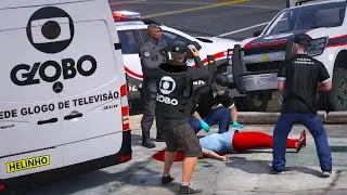 TV Globo No Meio da Ação Policial | GTA V LSPDFR