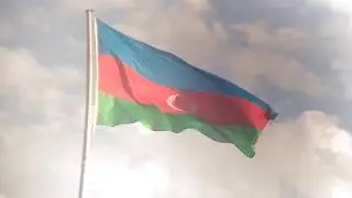 Azerbaijan waving flag